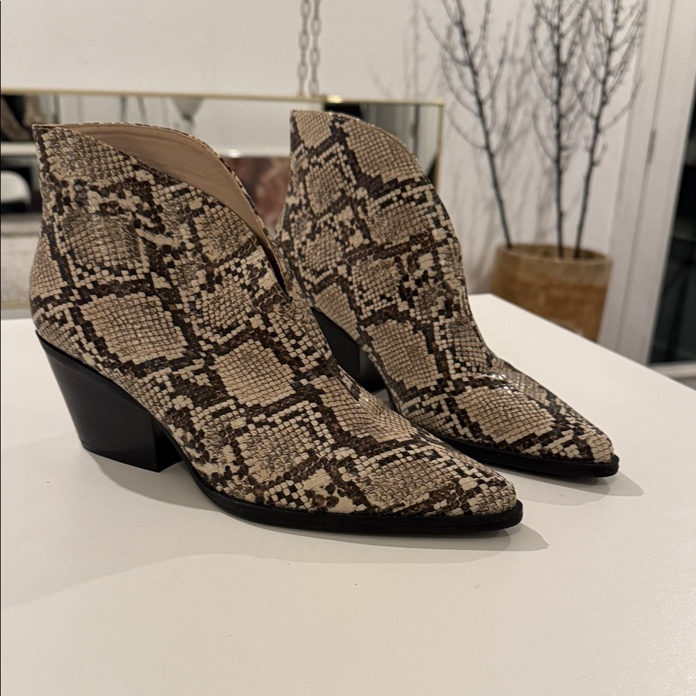 Zara Snakeskin Ankle Boots